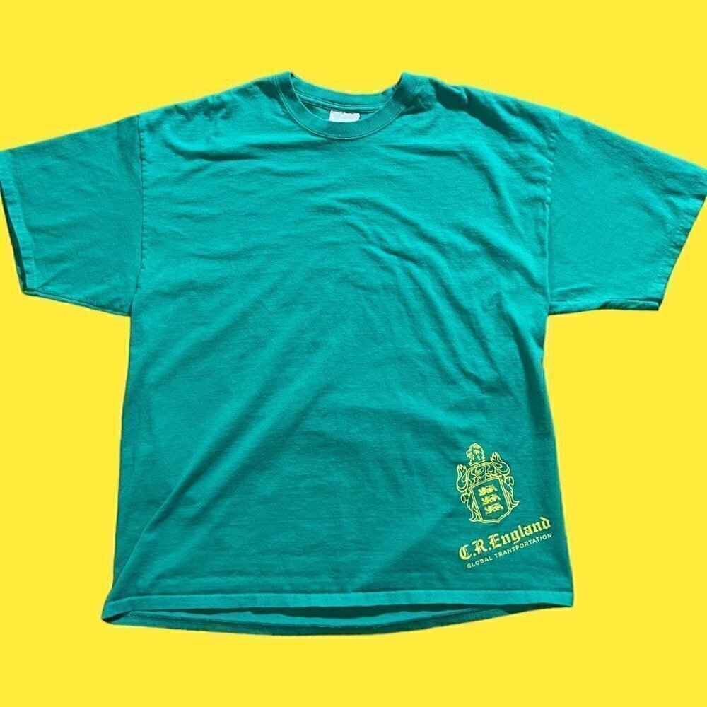 Green mens trucker t shirt - Picture 3 of 7